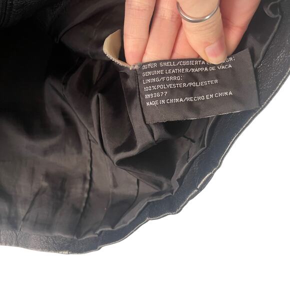 Jacqueline Ferrar Vintage 90s Women's Size Medium Black Leather Jacket Coat - Picture 6 of 6